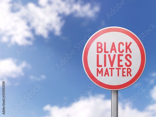 Black lives matter - Road sign on blue sky background