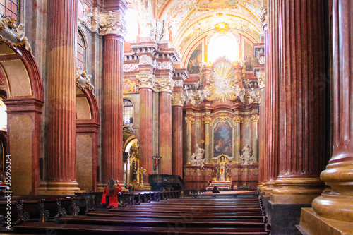 Poznan  Poland - May 05  2015  Columns And Interiors Of A Fara Poznanska Baroque Parish And Collegiate Church