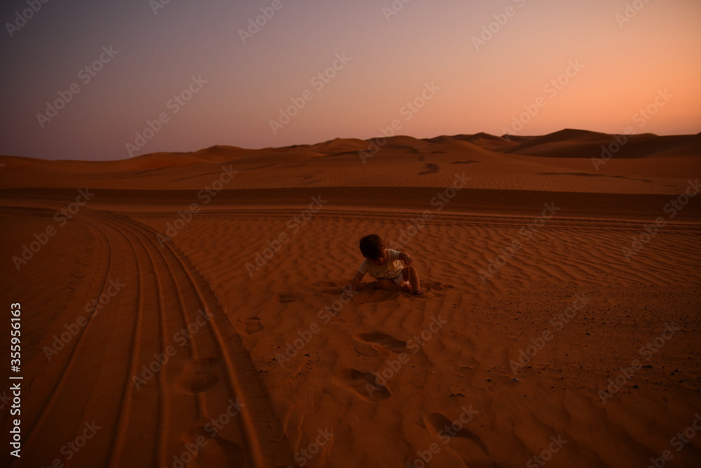 baby in desert