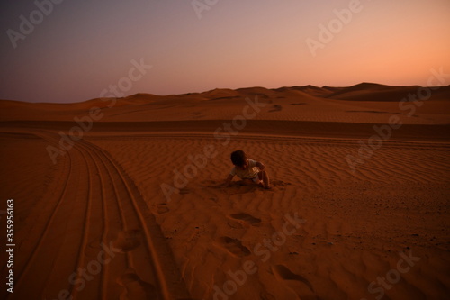 baby in desert
