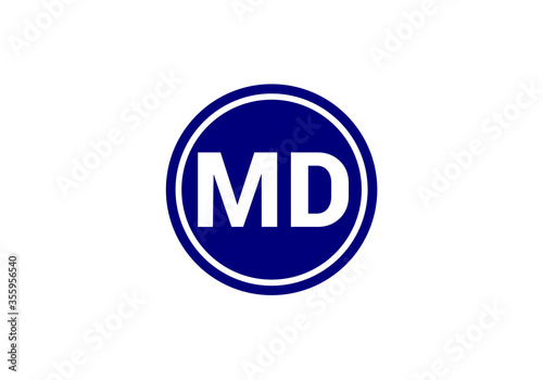 Free Download Initial Monogram Letter M D Logo Design Vector Template. M D Letter Logo Design  - GFXLoad