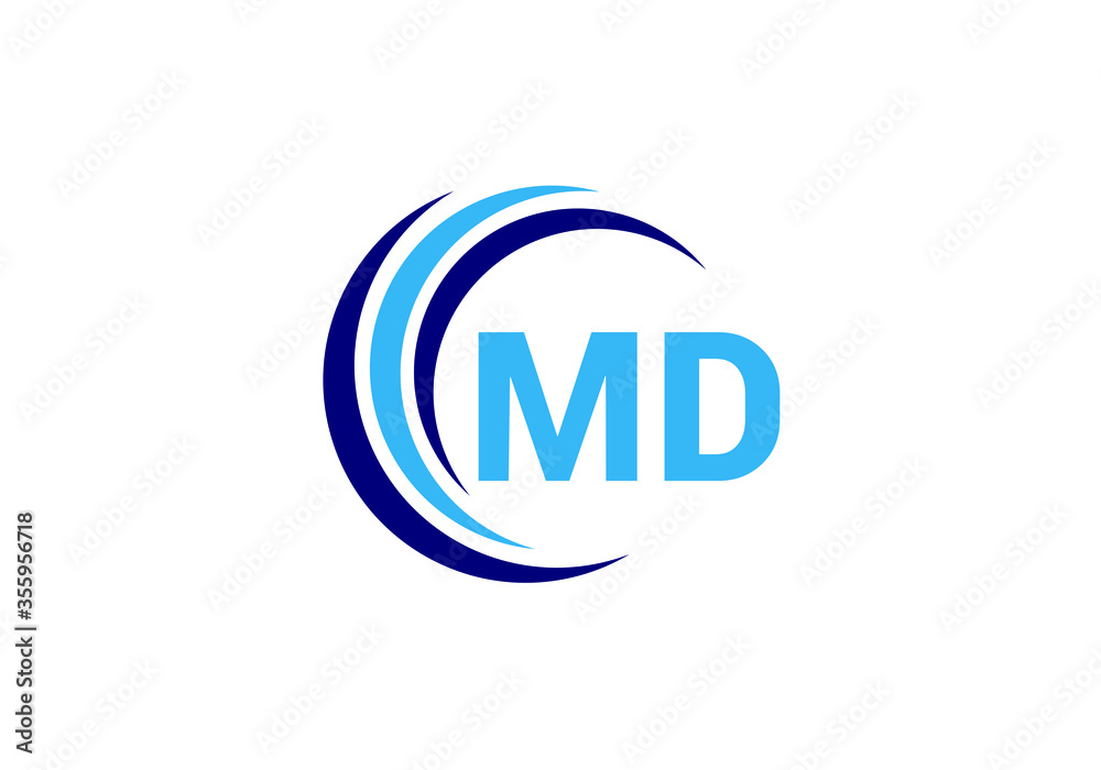 Initial Monogram Letter M D Logo Design Vector Template. M D Letter Logo Design Initial Monogram Letter M D Logo Design Vector Template. M D Letter Logo Design