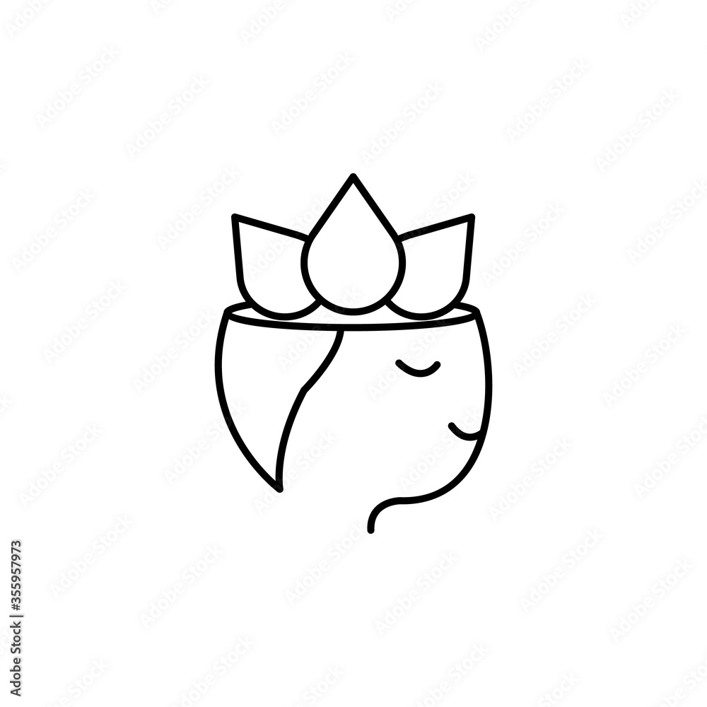 meditation, yoga line illustration icon on white background