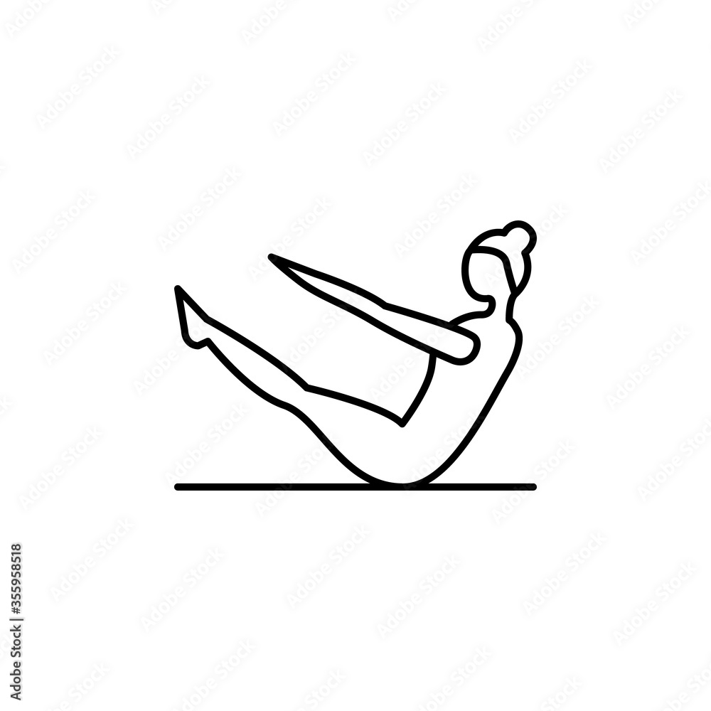 Obraz premium yoga line illustration icon on white background