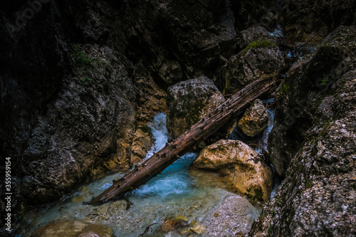 Power of the water in the Höllentalklamm below the Zugspitze