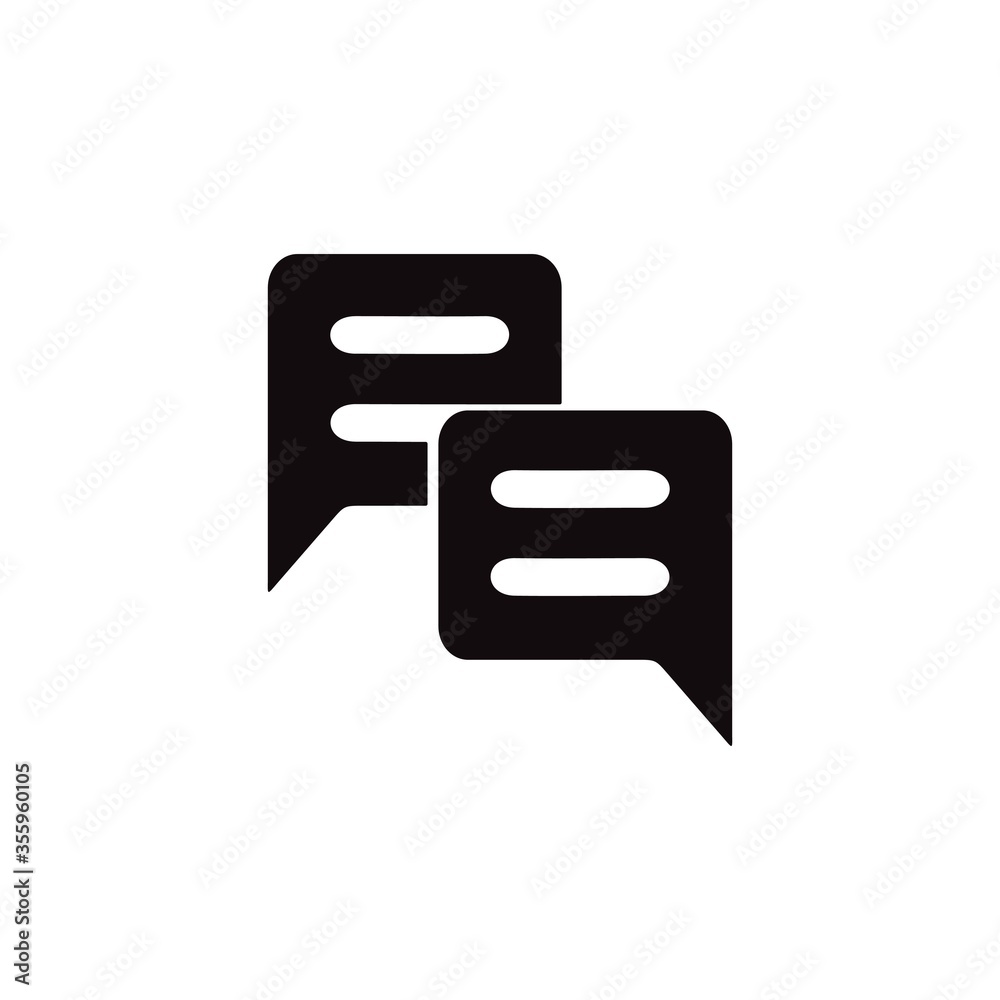 Chatting icon. Sending text message sign. Speech bubble symbol for web and mobile design element.