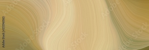 soft artistic art design graphic with modern curvy waves background design with dark khaki, pastel brown and wheat color