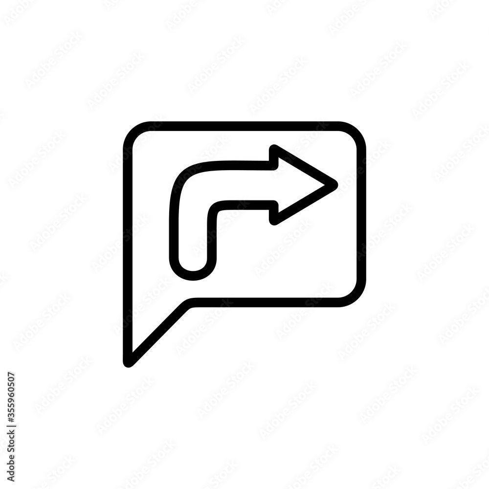 Speech bubble with right arrow icon. Share text message symbol for web and mobile UI design. Speech bubble with right arrow icon. Share text message symbol for web and mobile UI design.