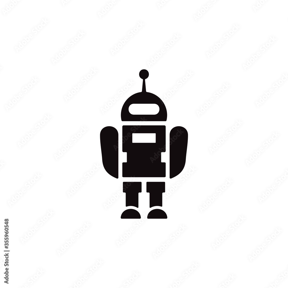 Robotics icon. Chat bot, customer service symbol for web and mobile UI design.