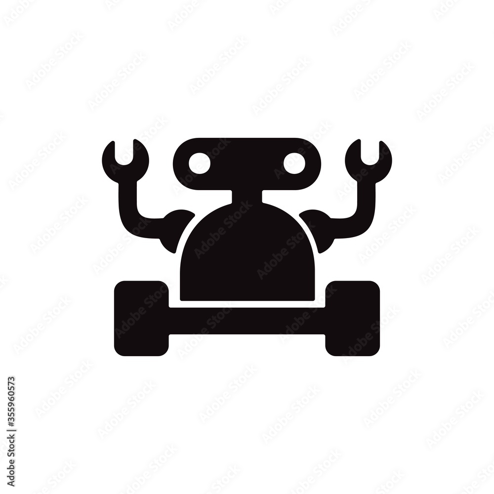 Robotics icon. Chat bot, customer service symbol for web and mobile UI design. Robotics icon. Chat bot, customer service symbol for web and mobile UI design.