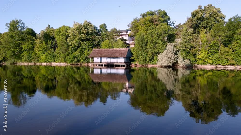 Old lake house in the morning, Bucharest Romania Old lake house in the morning, Bucharest Romania