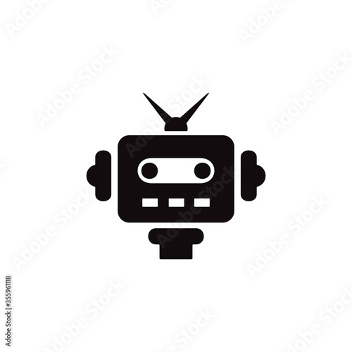 Robotics icon. Chat bot, customer service symbol for web and mobile UI design.