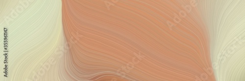 soft abstract artistic waves graphic with curvy background design with dark salmon, pastel gray and tan color © Eigens