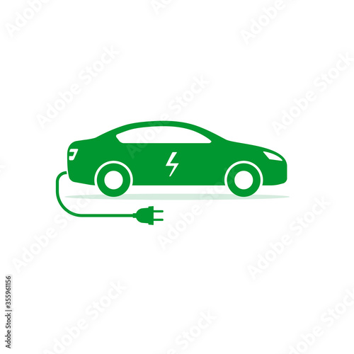 Electric car icon  Vector isolated electro car symbol