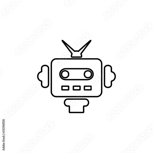 Robotics icon. Chat bot, customer service symbol for web and mobile UI design.