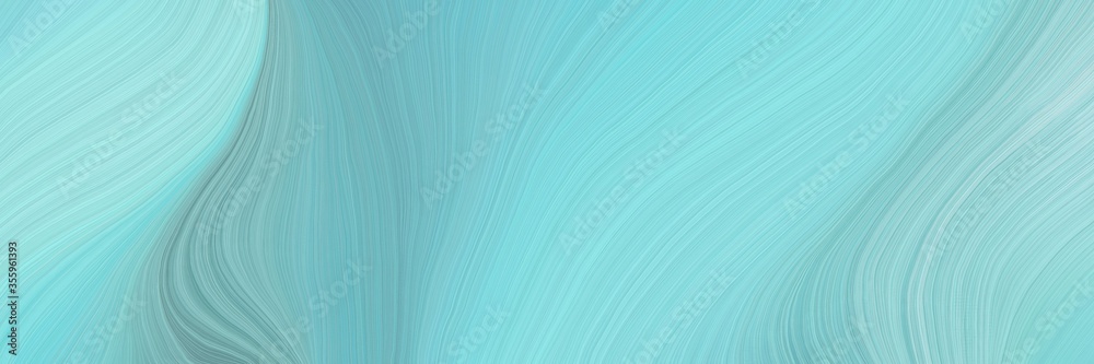 soft artistic art design graphic with modern waves background illustration with sky blue, pale turquoise and powder blue color