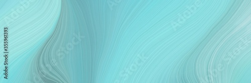 soft artistic art design graphic with modern waves background illustration with sky blue, pale turquoise and powder blue color