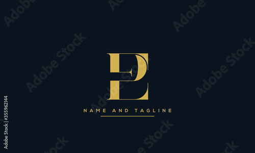alphabet letters monogram icon logo EP or PE