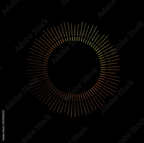 Full moon with gold texture isolated on dark background
