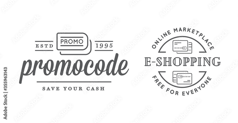 Fototapeta premium Set of E-Commerce Online Shopping Signs with Icons.