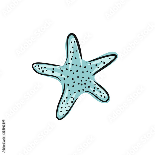 Set collection of hand painted drawn watercolor cliparts of starfish. Vector art illustration.