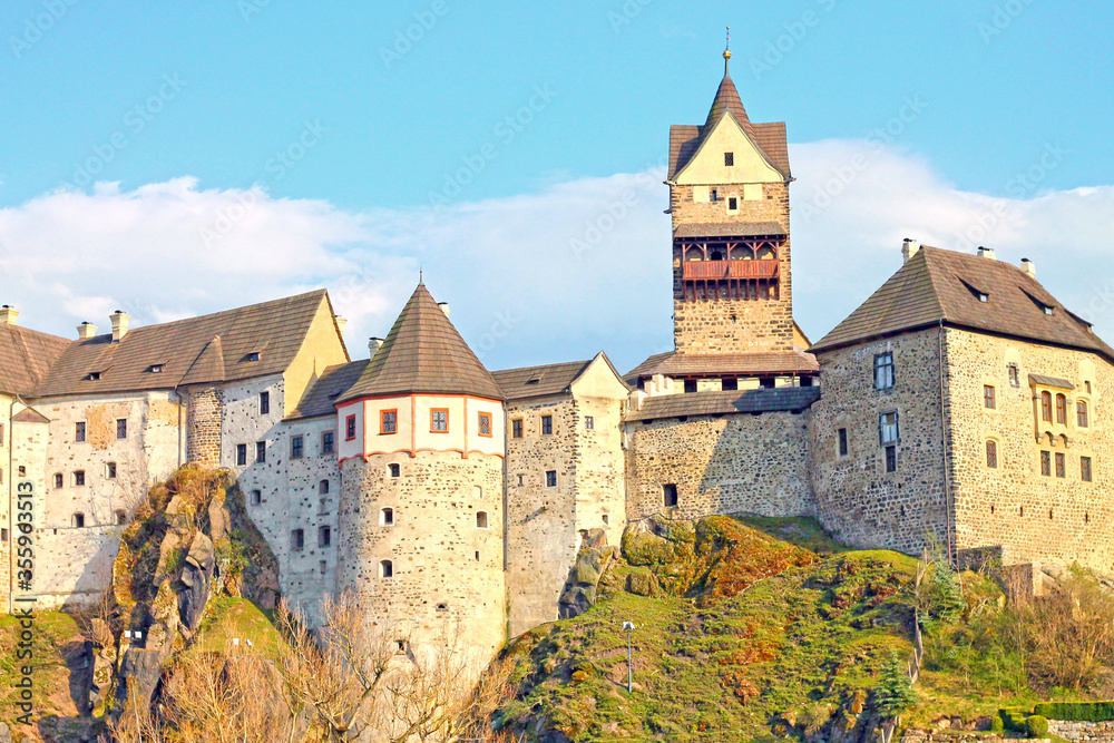 View of Loket castle near Karlovy Vary. Czech Republic.