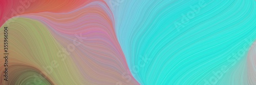 colorful vibrant creative waves graphic with abstract waves illustration with turquoise, rosy brown and dark gray color © Eigens