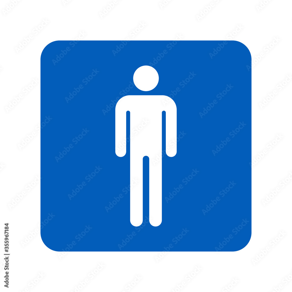 Male toilet icon isolated on white background. WC sign symbol modern simple vector icon for website design, mobile app, ui. Vector Illustration Male toilet icon isolated on white background. WC sign symbol modern simple vector icon for website design, mobile app, ui. Vector Illustration