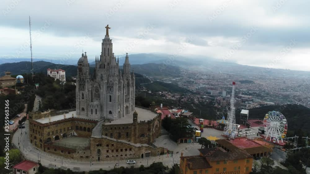 Temple Expiatori del Sagrat Cor is a Roman Catholic church and minor basilica located on the summit of Mount Tibidabo in Barcelona, Catalonia, Spain