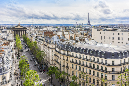 Panorama of Paris - Eiffel tower in the background. Paris, France. © dbrnjhrj