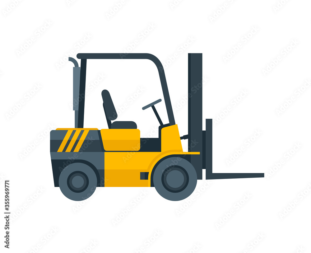 Lift truck icon (cartoon illustration) - warehouse loader equipment Lift truck icon (cartoon illustration) - warehouse loader equipment