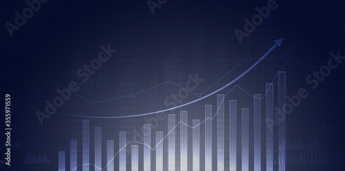 Financial stock market graph on stock market investment trading, Bullish point, Bearish point. trend of graph for business idea and all art work design. vector illustration.