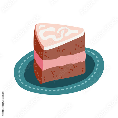 cake portion pastry free form style icon