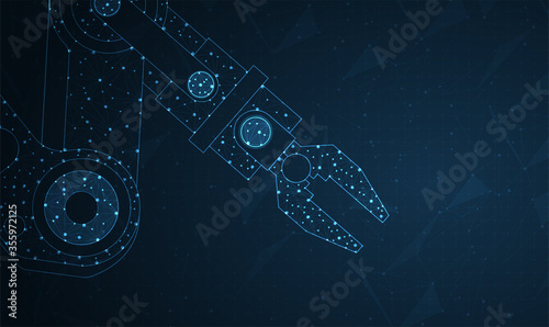 Robotic futuristic hud background. concept of automatization, machinery, robotic technology, industrial revolution and artificial intelligence. physical system icons ,Internet of things network,smart.