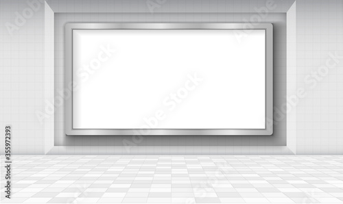 Blank white poster billboard for advertising vector design.