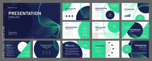 Business presentation templates set. use in presentation, flyer and leaflet, corporate report, marketing, advertising, annual report, banner, annual report brochure, company profile. photo