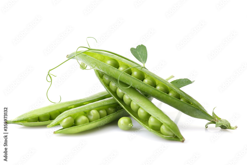 Green peas on a white background Green peas on a white background