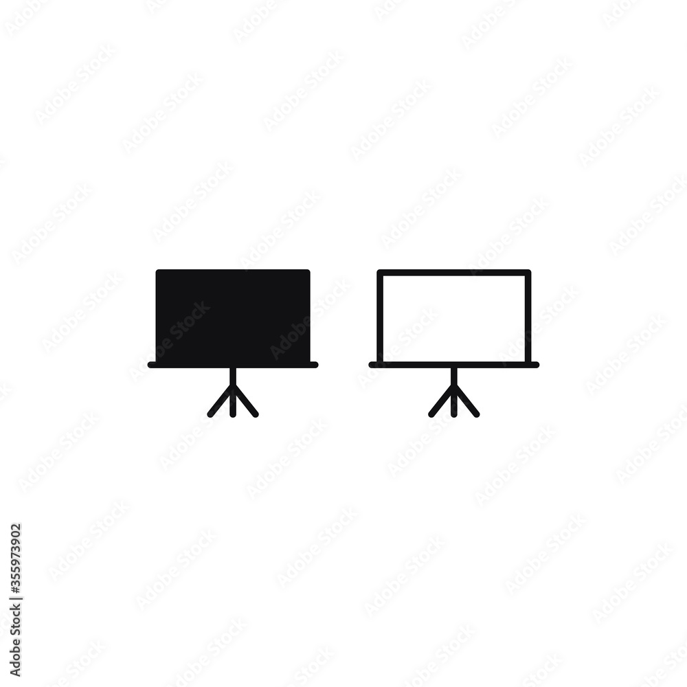 Presentation board icon vector. Simple presentation board sign Presentation board icon vector. Simple presentation board sign