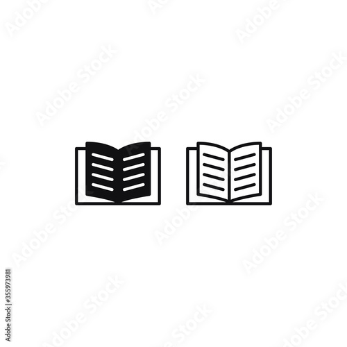 Book icon vector. Open book sign