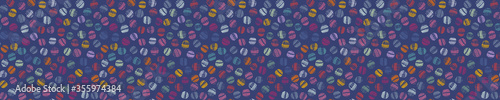 
Seamless hand drawn whimsical spotty dots border pattern. Vector banner background. Playful irregular hand drawn ribbon trim edge.