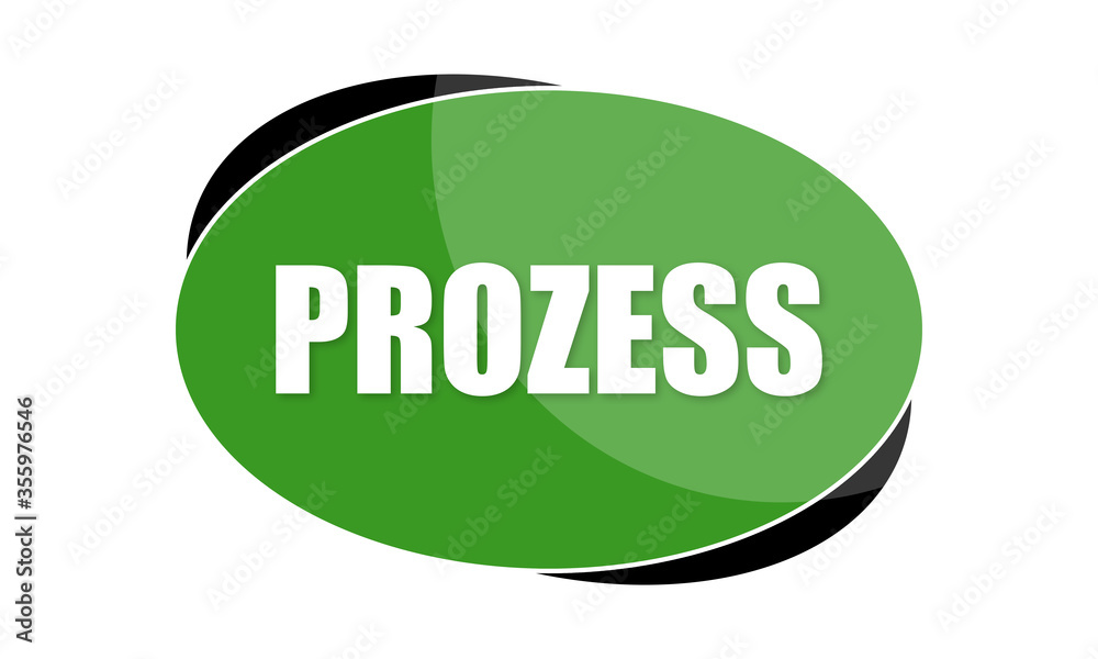 Prozess - text written in green shape Prozess - text written in green shape