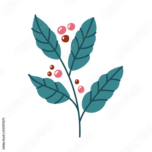 coffee plant with seeds free form style icon