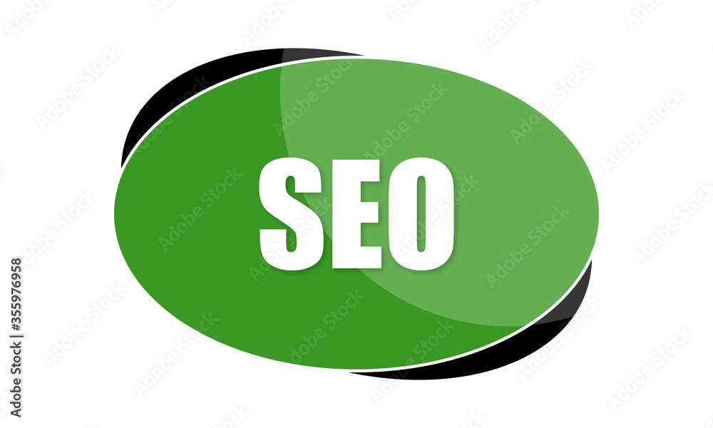Seo - text written in green shape Seo - text written in green shape