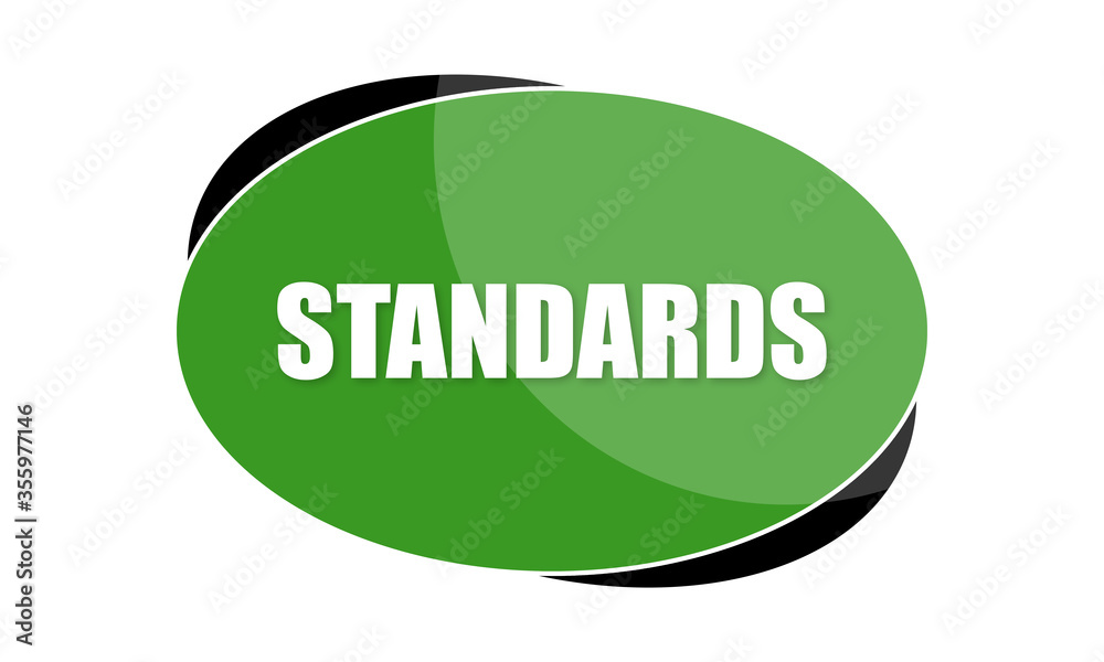 Standards - text written in green shape Standards - text written in green shape