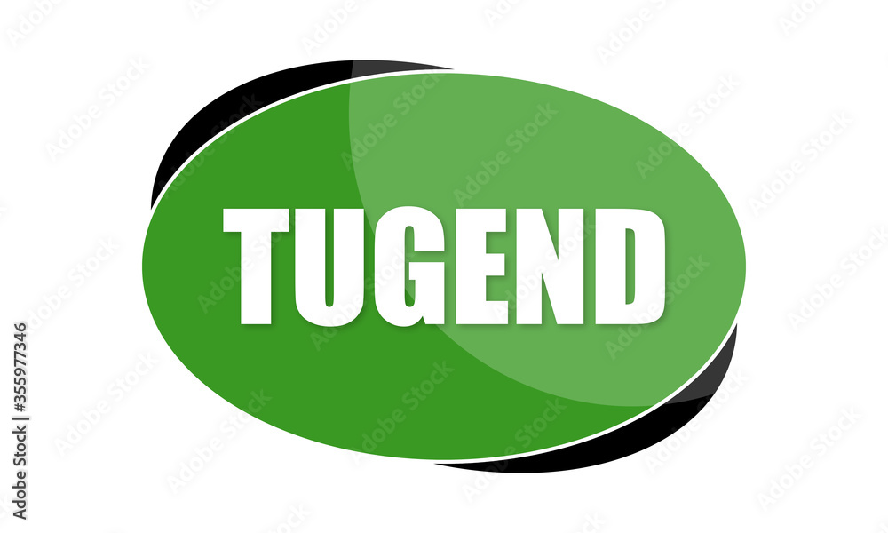 Tugend - text written in green shape Tugend - text written in green shape