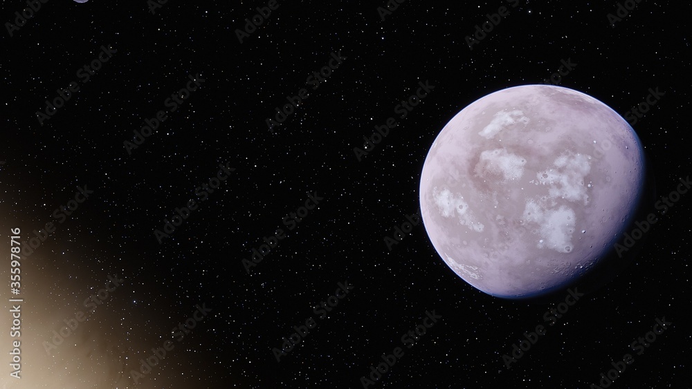 beautiful alien planet in far space, realistic exoplanet, planet ...