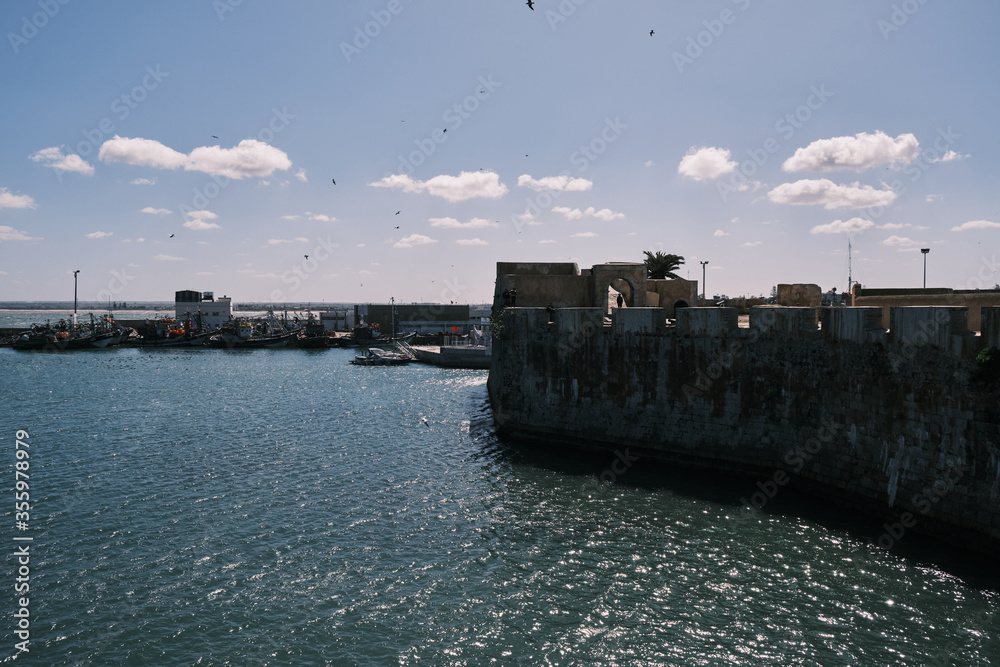 view of the old port in Morocco city