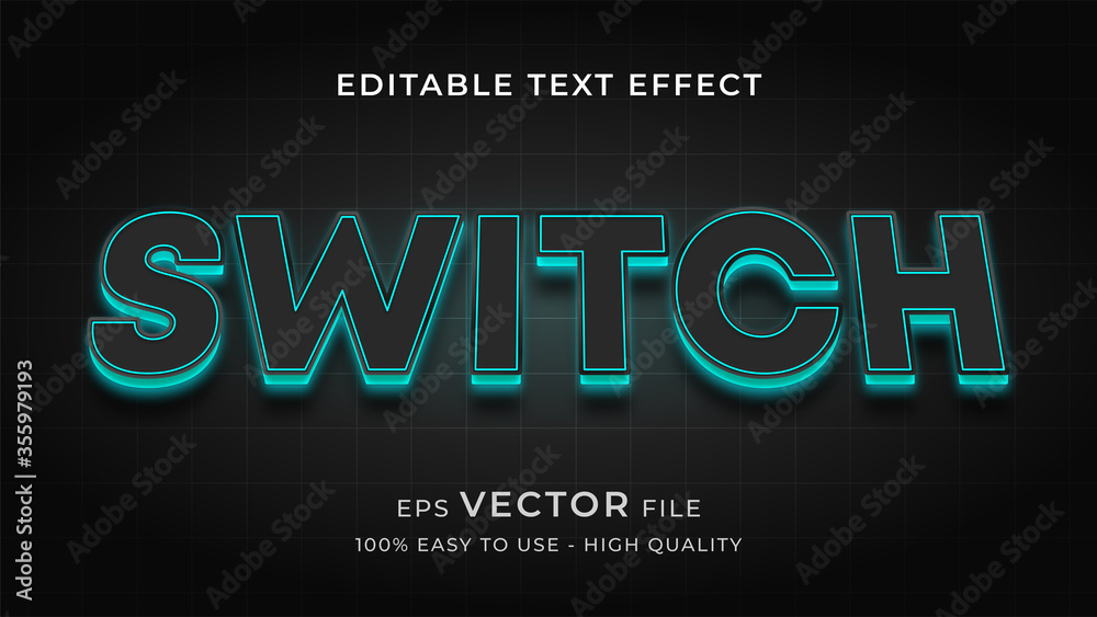 Backlight LED editable text effect concept Backlight LED editable text effect concept