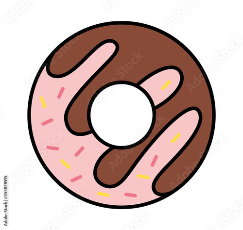 Donuts logo element, isolated colored logo, sweet shop, vector 