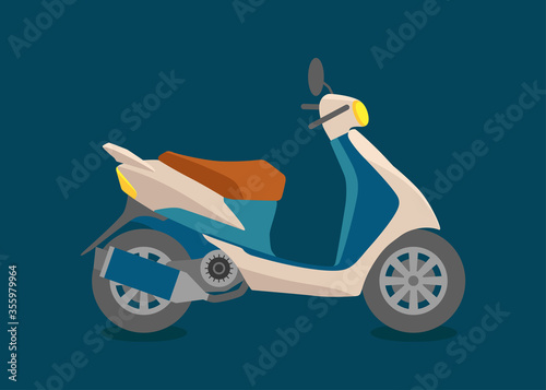 Cute cartoon moped